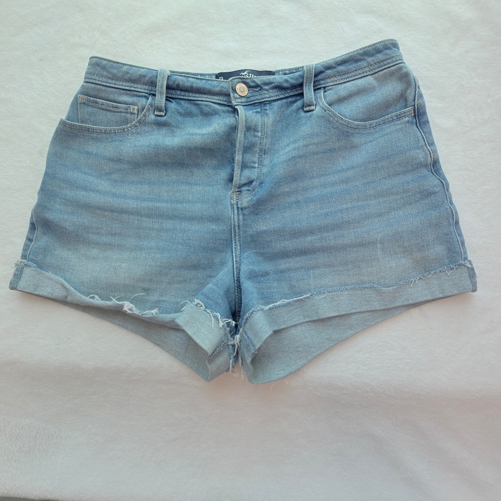 Hollister Jean Shorts Women 13/31 Blue Excellent Ultra High Rise Mom Vintage